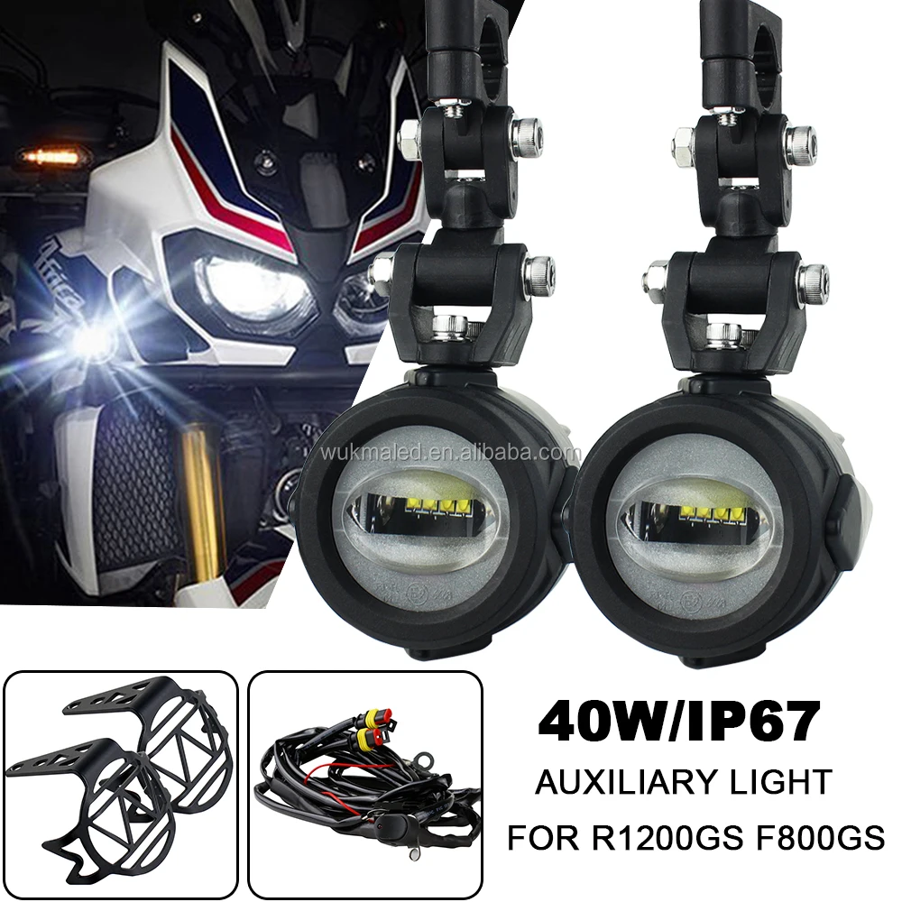2020 New Auxiliary Lamp 40W 6000K Super Bright Fog Driving LED Auxiliary Light Kits DRL For Motorcycle K1600 R1200G
