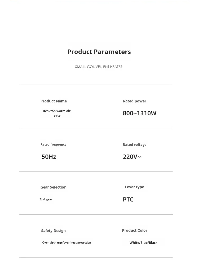 High-power ceramic PTC office heater