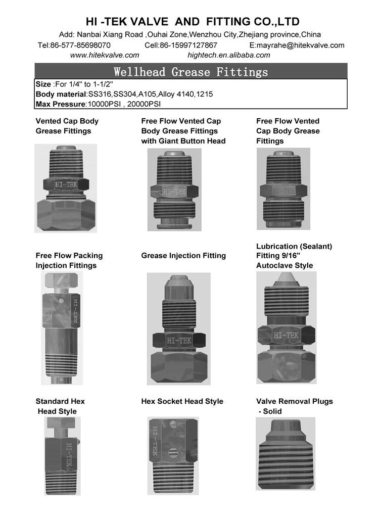 Api 6a Wellead Grease Fitting,1/2 Npt Vented Cap Positive Flow Body