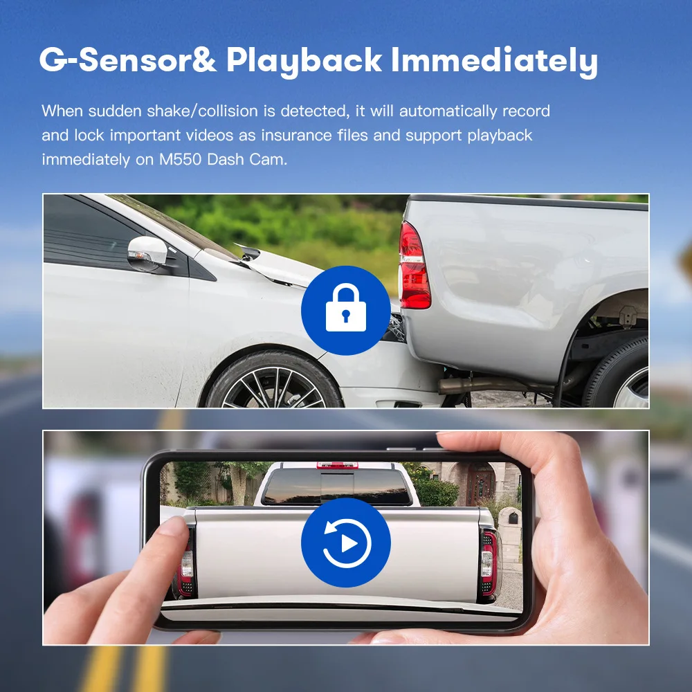 3-Lens 4K Car Driving Recorder with 2K+1080P IPS LCD Screen Built-in ...