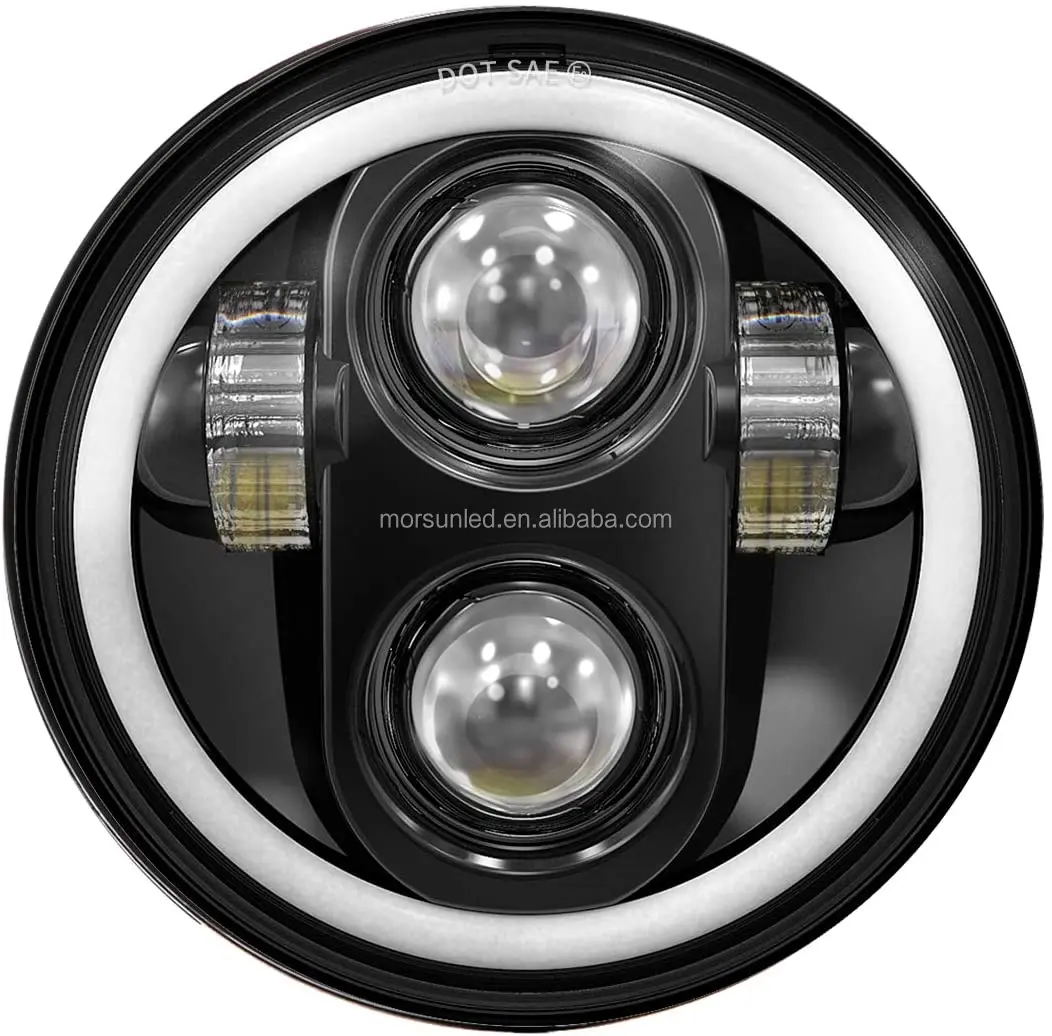 DYNAFIT 5-3/4 5.75" LED Headlight Hi/Low Round Fit For Dyna Wide Glide FXDWG/Low Rider 