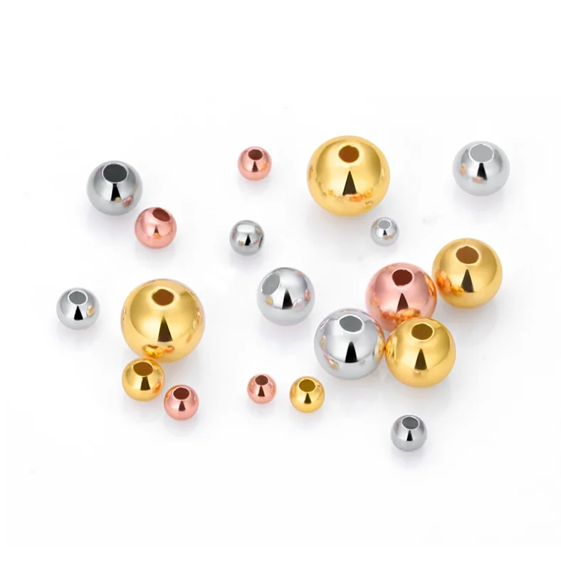 Round 14k Gold Filled Brass Spacer Beads Loose Beads Wholesale For Diy