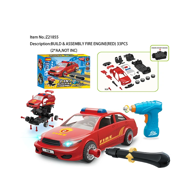 Plastic Creative Educational Diy Toy Assembling Car Toy Set For