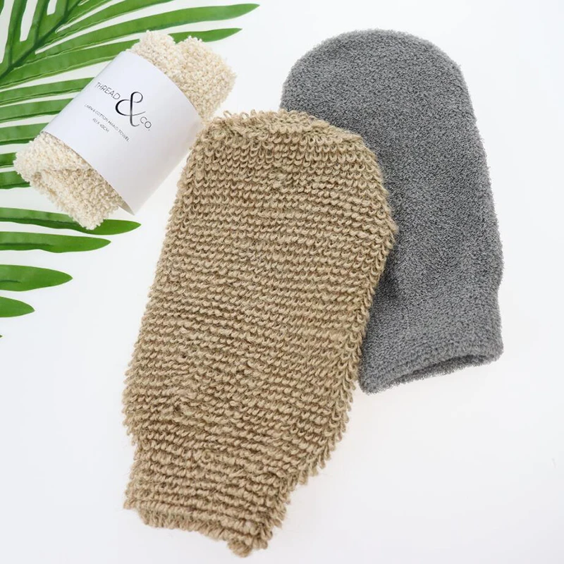 Eco Friendly Natural Reusable Exfoliating Jute Ramie Fiber Bath Glove Shower Sisal Mitt Soap