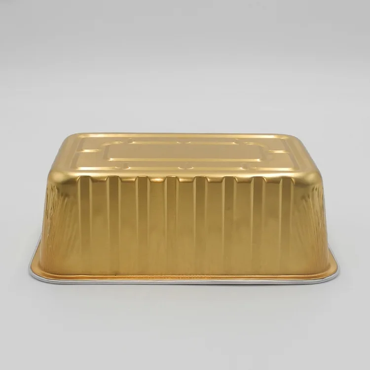 Golden Smooth Wall Microwave Aluminium Food Container,Aluminum Foil ...