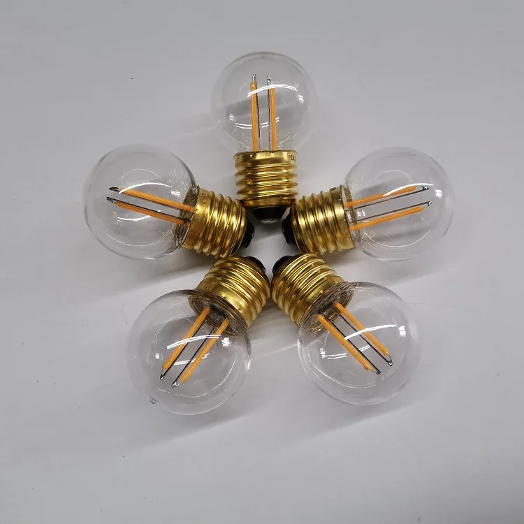 E27 B22 decorative 24v 240v custom filament bulb 2W G45 plastic festoon bulb filament