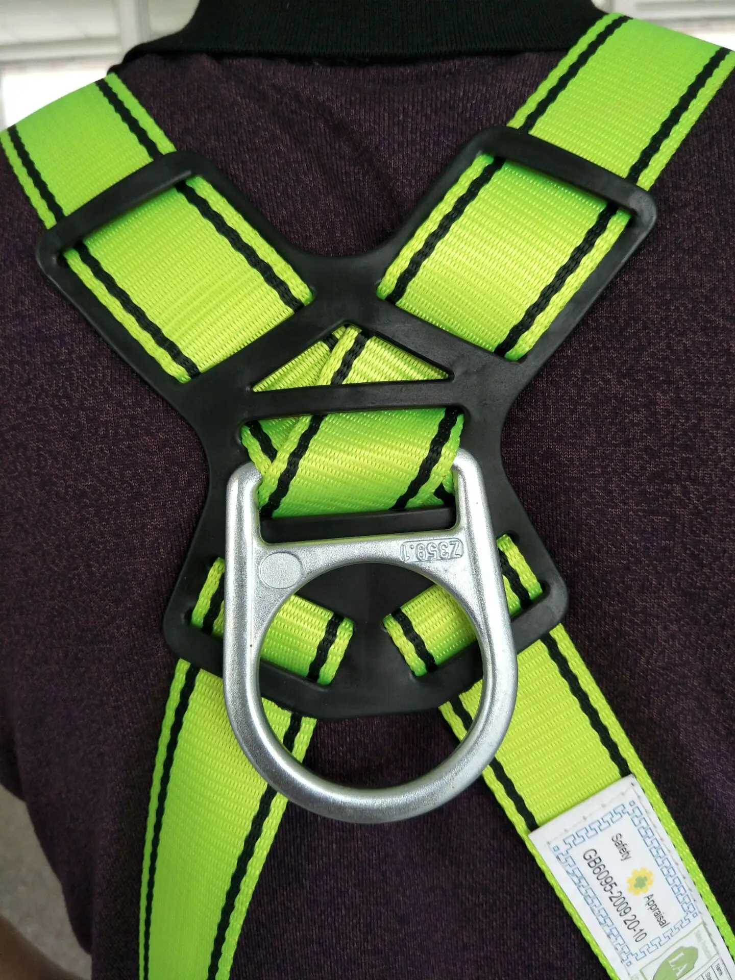 Adjustable Protection Full Body Safety Harness Belt With Lanyard Shock