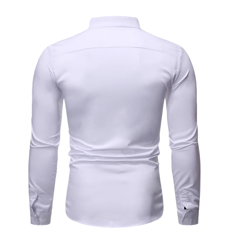 RTS Großhandel Patchwork Social Slim Fit Herrenmode Kleid Langarmhemden für Männer