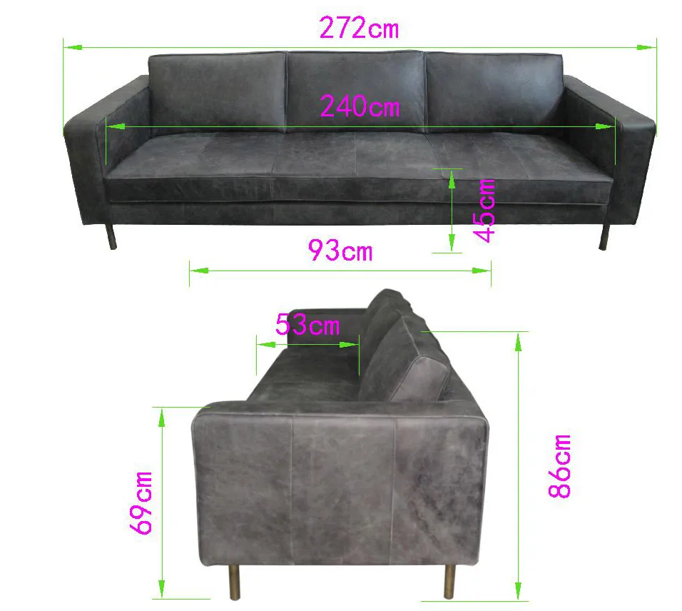 Schwarz Wohnzimmer Leder Sofa Material Können Angepasst Werden