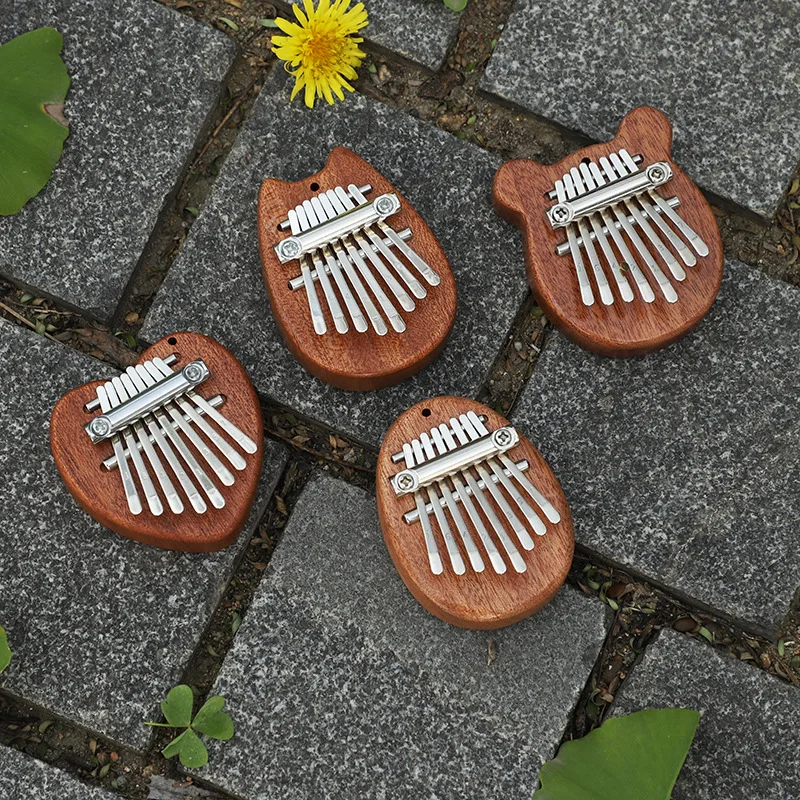 Solid Wood 8 Keys Finger Piano Mini Kalimba Thumb Piano Valentines Gift for Kids Adults Beginners… Portable Marimba with Lanyard 