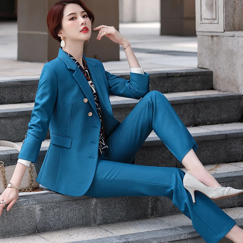 China Factory Direct Sell 2 Piece Suit Set For Women Wine Pant Suits ...