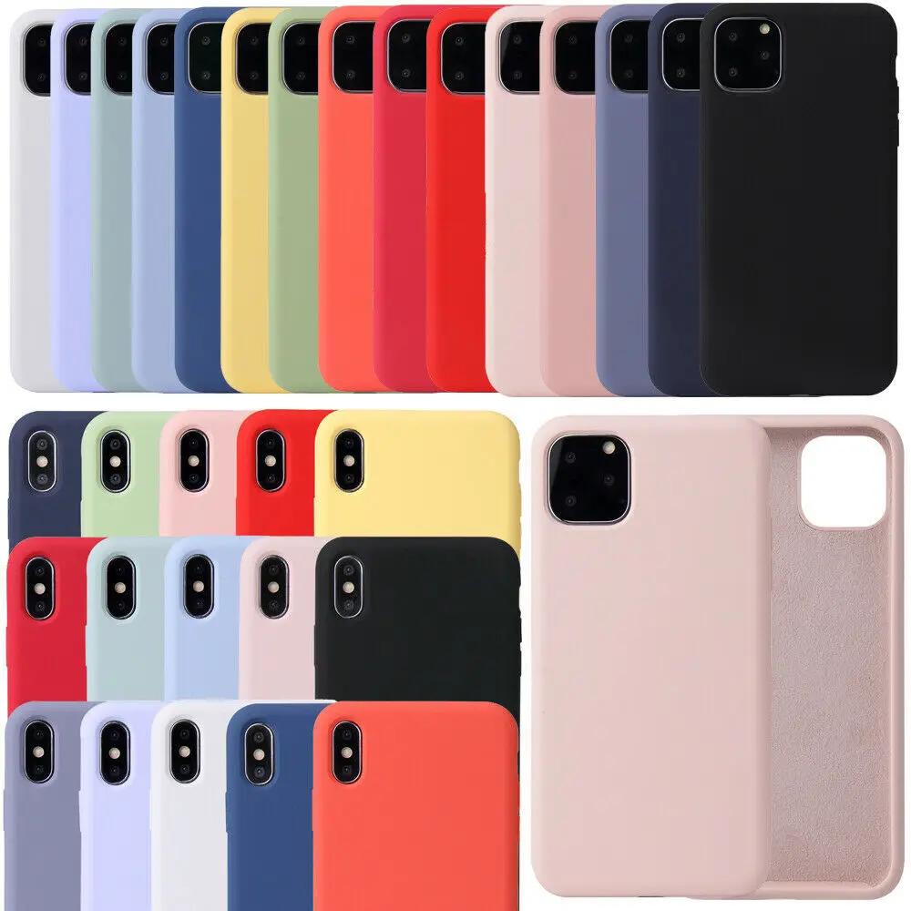 Custom Microfiber Inside Mobile Cover Smooth Liquid Silicone Gel Phone Case For Iphone 11 12 5892