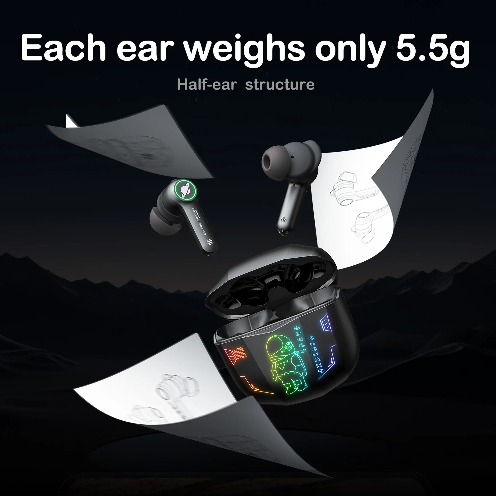 ONIKUMA T36 Custom Logo TWS Headphones - HIFI Gaming Earbuds