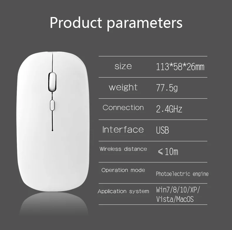 Computer Wholesale  Office Standard Equipment 2.4Ghz 4D Rechargeable Wireless Mouse