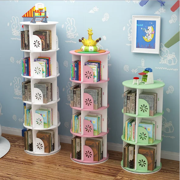 Rotating Bookshelf 360 Degree Rotatable Kids Bookshelf Home Furniture ...