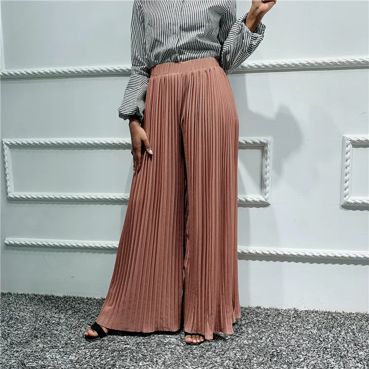 Fashion Muslim Women Chiffon Pleated 