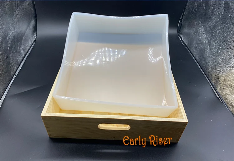 Huge Square Wooden Slab Mold With Silicone Inner Inner Liner 8000ml