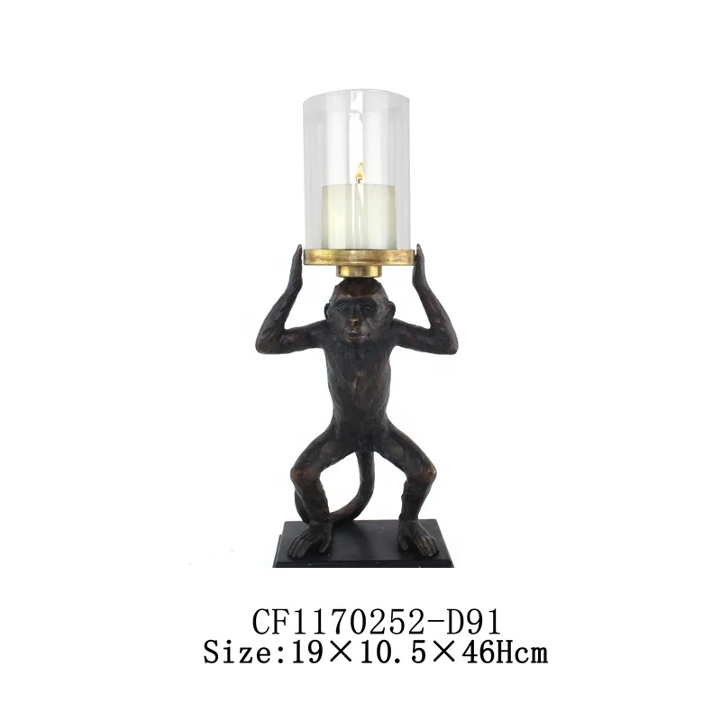 Monkey Candle Holder Wholesales Naughty Custom Resin Home Decoration Metal Easter Middle East Brown Candlestick Holder Shine D supplier