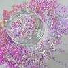 Hexagon Shape and Earth Day Occasion rainbow glitter