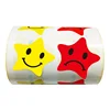 Yellow Smiley Face Happy Stickers and Red Sad Frowny Face Stickers for Teachers 1 Inch Round Circle Dots 500 Labels Per Roll