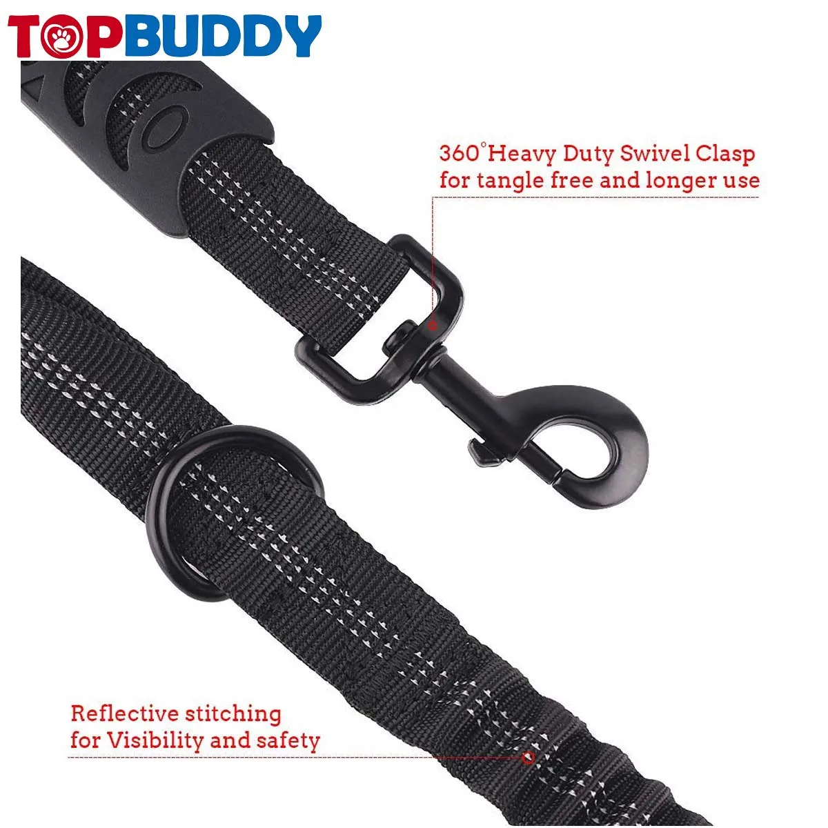 Double Handle Lead,Traffic Rubber Handle Dog Training Bungee Leash ...