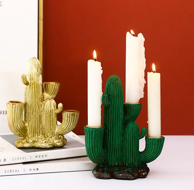 Hot Selling Resin Cactus Candle Holder Indoor Decoration Statue Elegant Candlestick Light Luxury Giveaway Gift Elegant Souvenir Buy Candlestick Big Inventory Promotional Gift Room Shop Window Tabletop Decorative Plant Cactus Statues