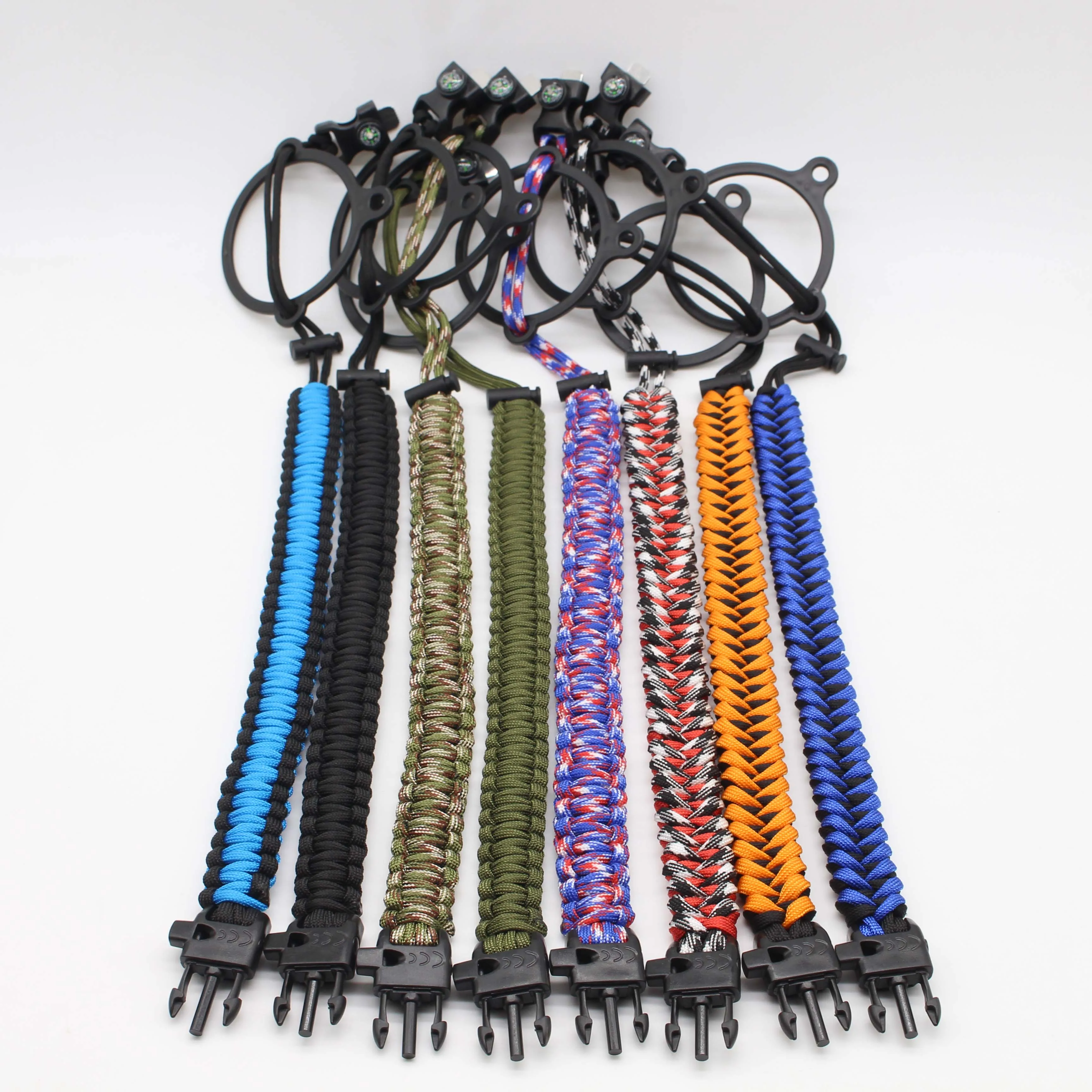 Custom  Paracord Carrier Safety Ring And Carabiner Wide Mouth Water Bottles Paracord Handle For Hiking Camping