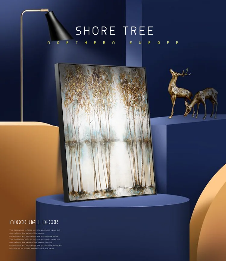 Famous Painting 100% Hand Painted Shore Tree Abstract Oil Painting Canvas Office Wall Decoration Painting