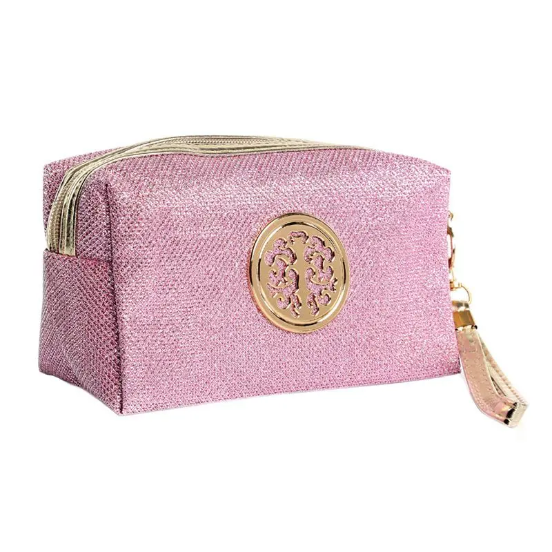 Fashion Shining Glittering Rectangular Makeup Cosmetic Bag With Metal ...