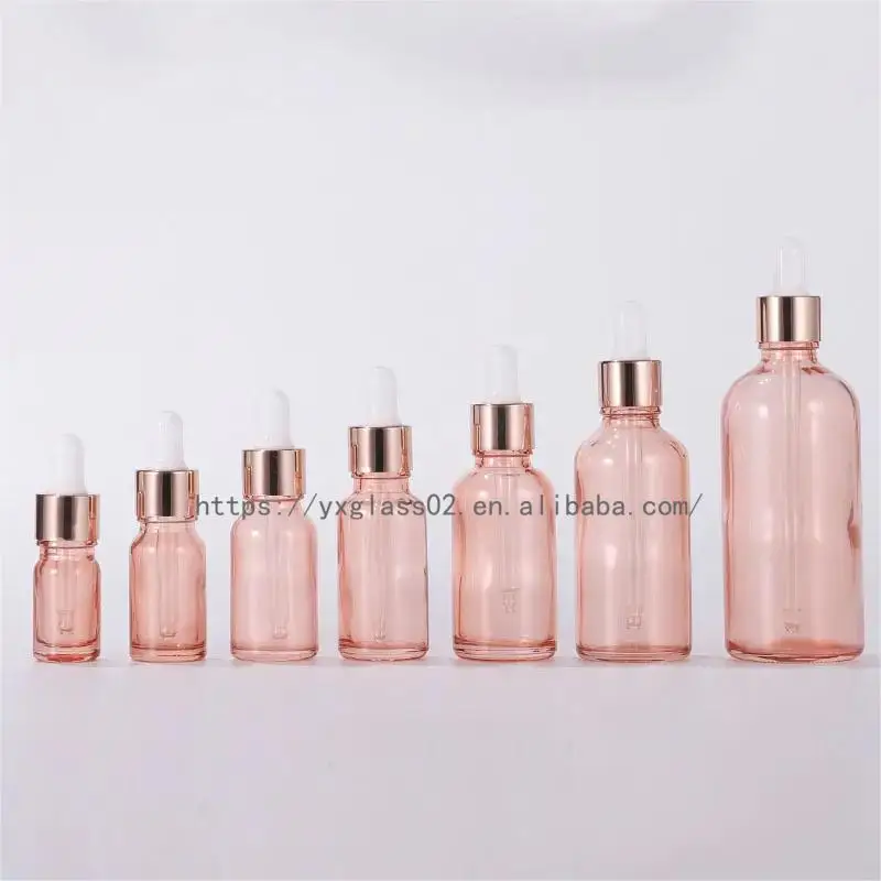 Custom Essential Oil  travel packaging glass container serum Flat Shoulder Dropper bottle for personal skincare20ml-100ml factory