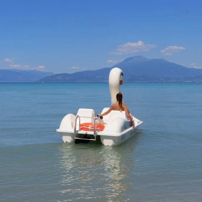 广州供应商天鹅脚踏船船玻璃纤维桨船 4-5 人