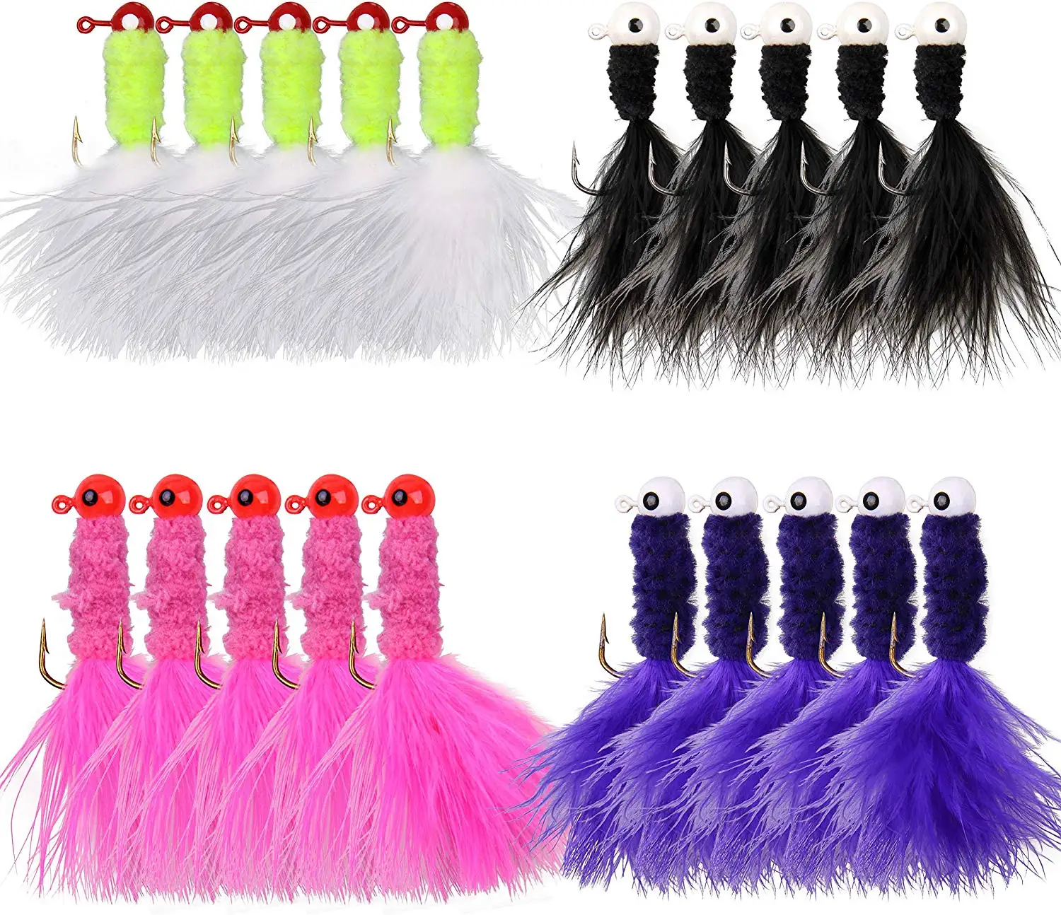 Feather Hair Jig Head For Perch Panfish Bass Pike Walleye Trout Buy Feather Hair Jig,Jigs