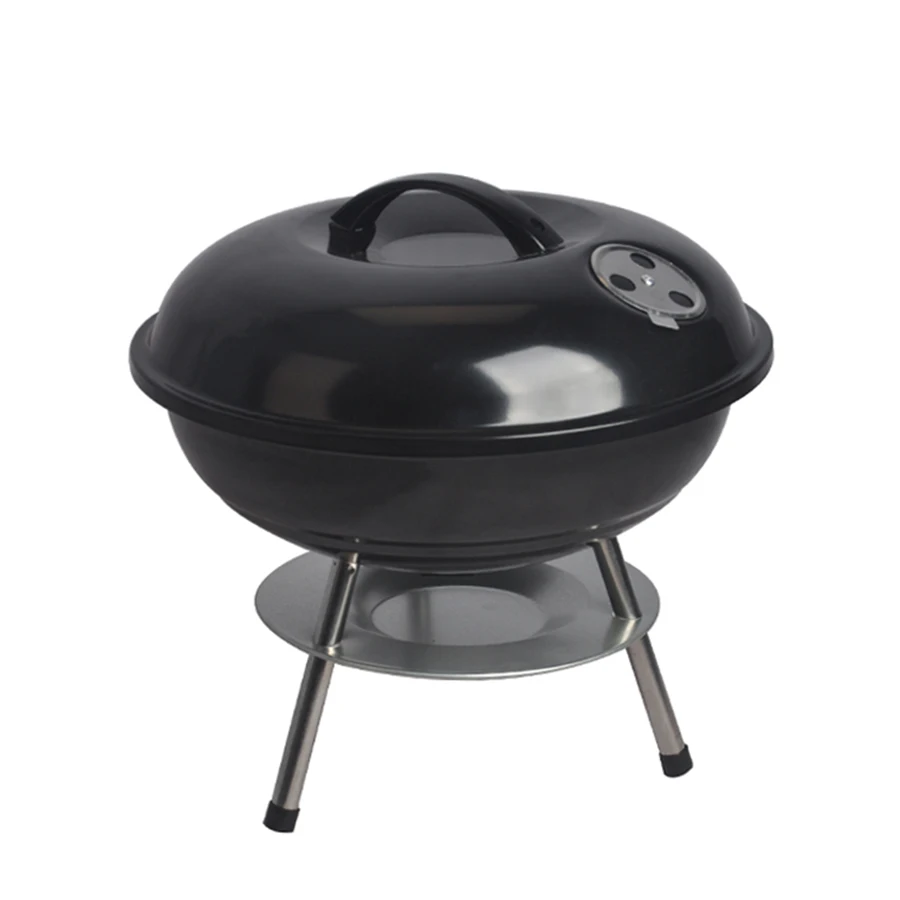 Мини гриль. Чайник с угольной жаровней. Portable Charcoal barbecue kettle 14. Барбекю kettle 14 Portable купить в Москве.