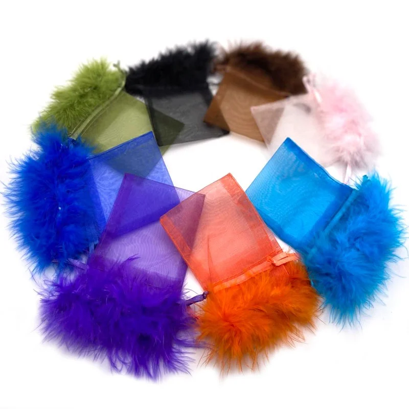 

Feather organza bags,50 Pieces, As photo