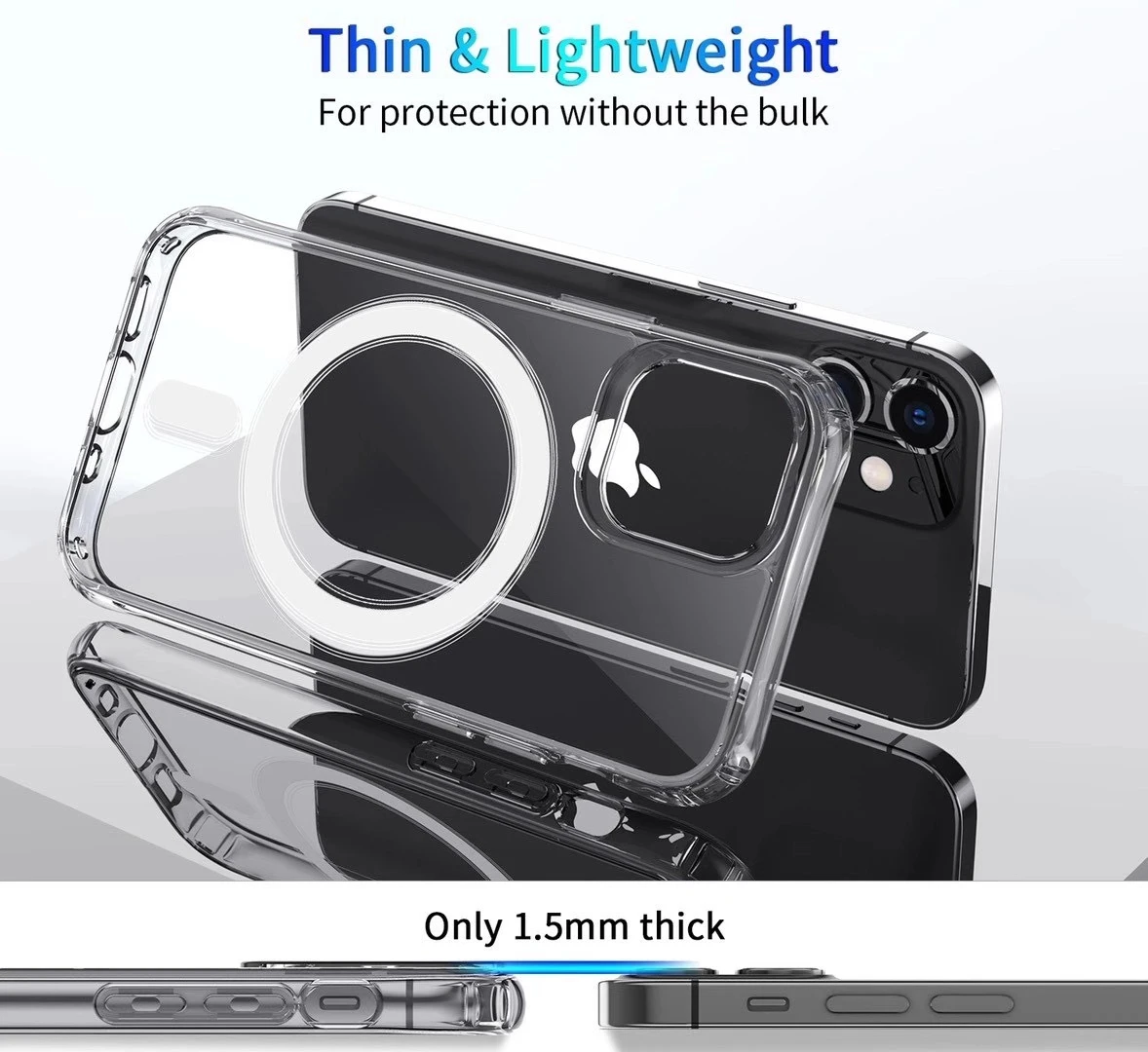 Clear Acrylic Back Cover Magnetic Case For Iphone 12 Mini Pro Max ...