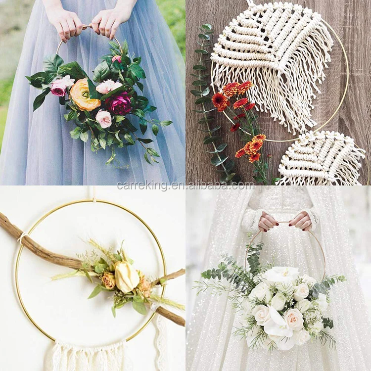 N 5 Pack 6 inch/15cm Gold Craft Macrame Wreath Hoop Rings for Dream Catchers and Hanging Crafts A Metal Floral Hoop 