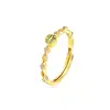 Stylish design women fashion jewelry 925 sterling silver EU customized design olivine stone ring