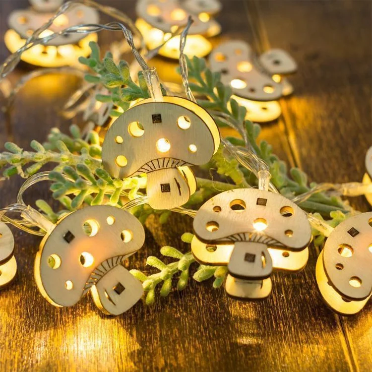 Newish Christmas Beautiful Wooden String Garland Led Fairy Light For Home Dome Decor