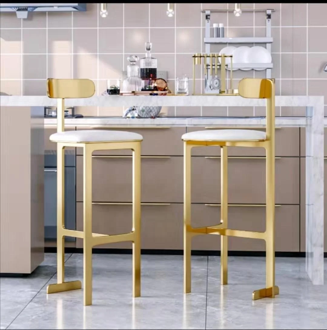 Custom Made Light Luxury Postmodern Stainless Steel Bar Stool Metal