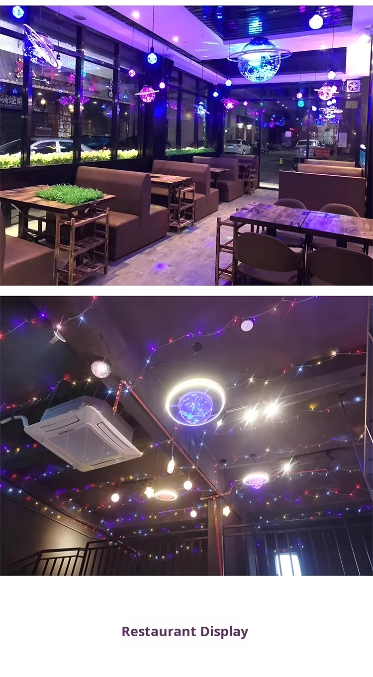 product planet shaped wedding stage decorative lights restaurant chandelier photo area starry sky ball middle sized wedding props-7