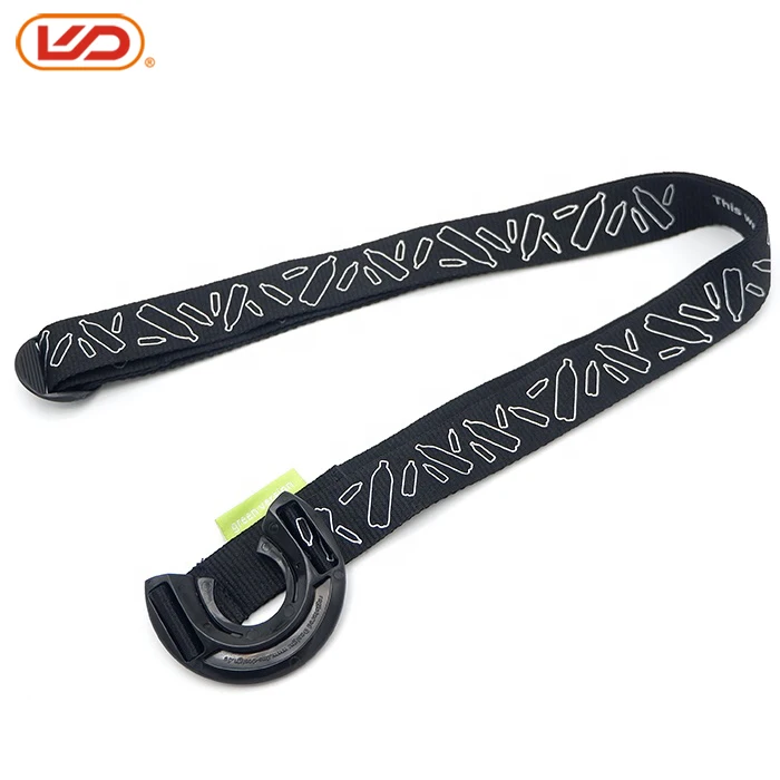 Adjustable recycled PET water cup hanging plastic bottle neck lanyard waterbelt shoulder strap