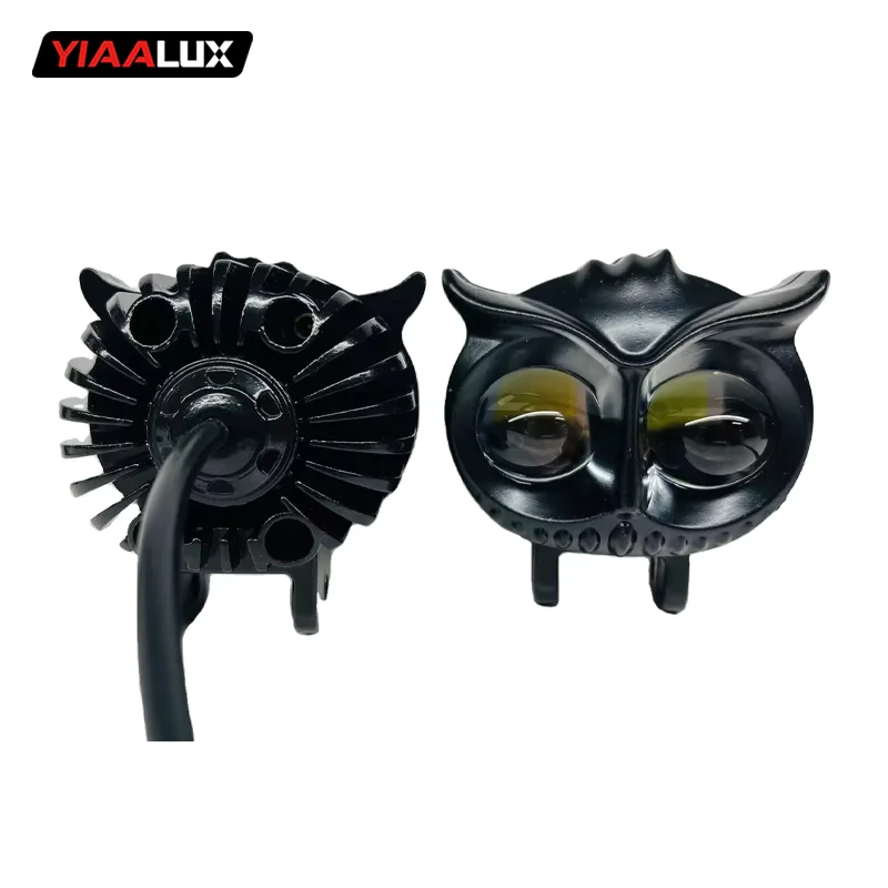 Owl New Design White/amber Color Motorcycle Led Headlight High Low Beam Mini Driving Light Spot Motorcycle Light supplier
