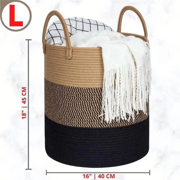 New Design Clothing Round Korean Folding Cotton Rope Storage Basket