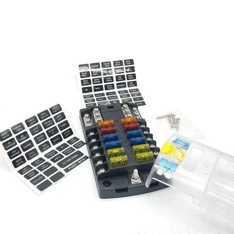 Promotion 12 Circuits Fuse Block Blade Fuse Block With Negative Bus For