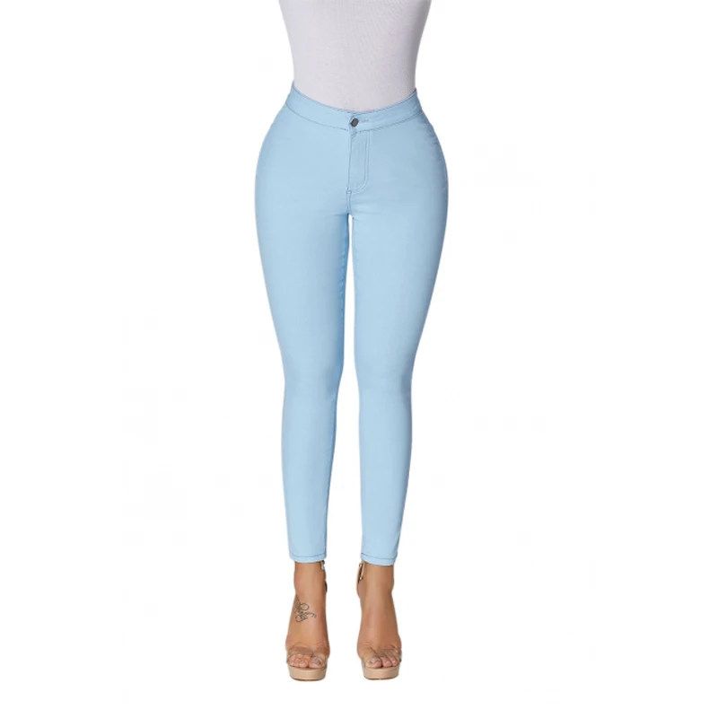 ladies light blue ripped jeans