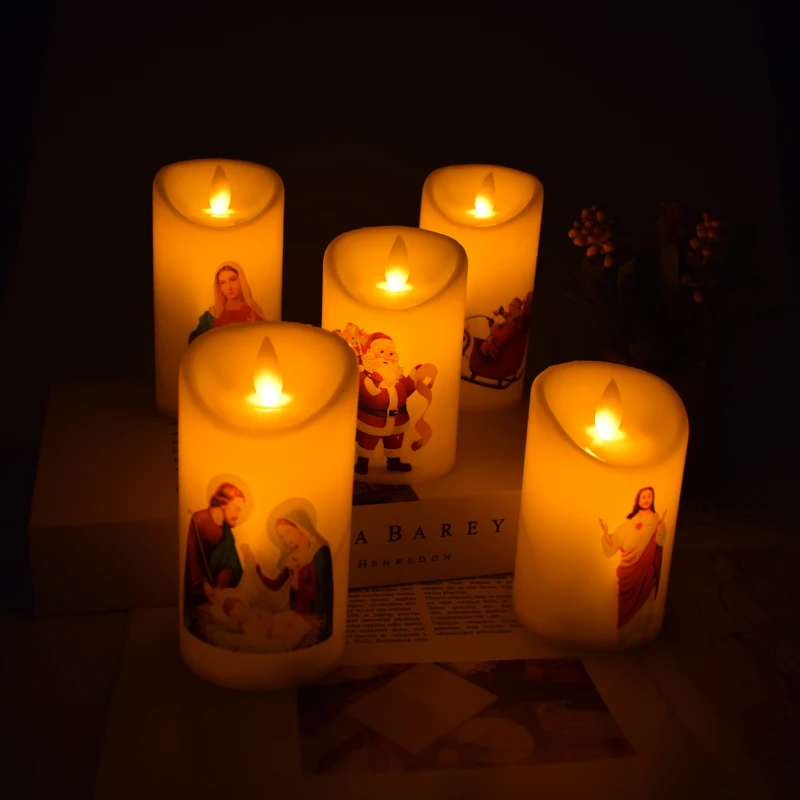 Novelty Flameless Creative Electronic Led Candle For Church Religious