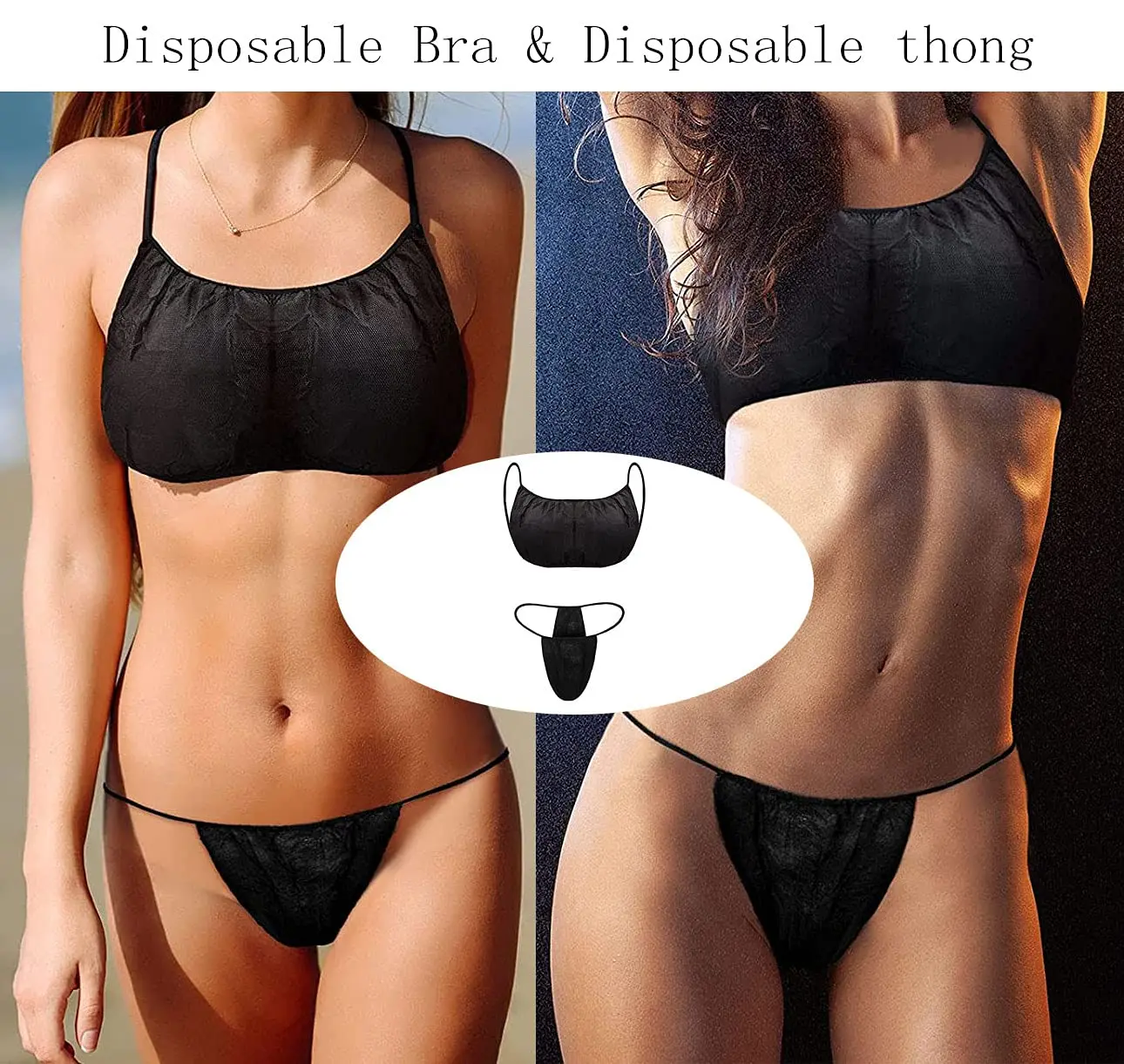 Women Disposable Bras Panties Set Individually Wrapped Disposable Bikini Set For Spa - Buy