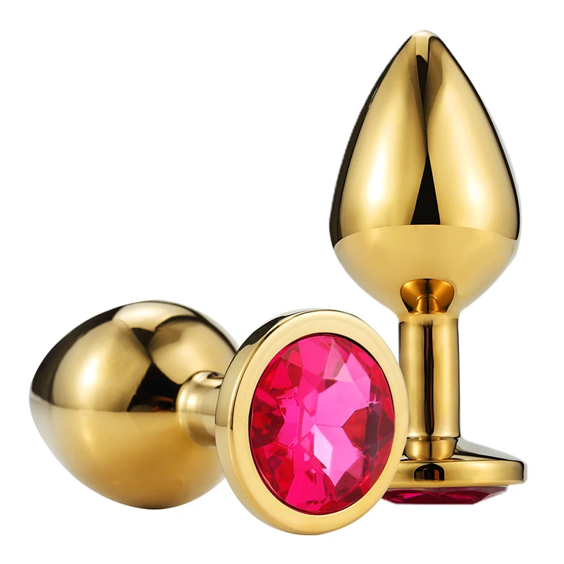 Aimitoy Golden Butt Plug With Crystal Jewelry Small Medium Large Unisex