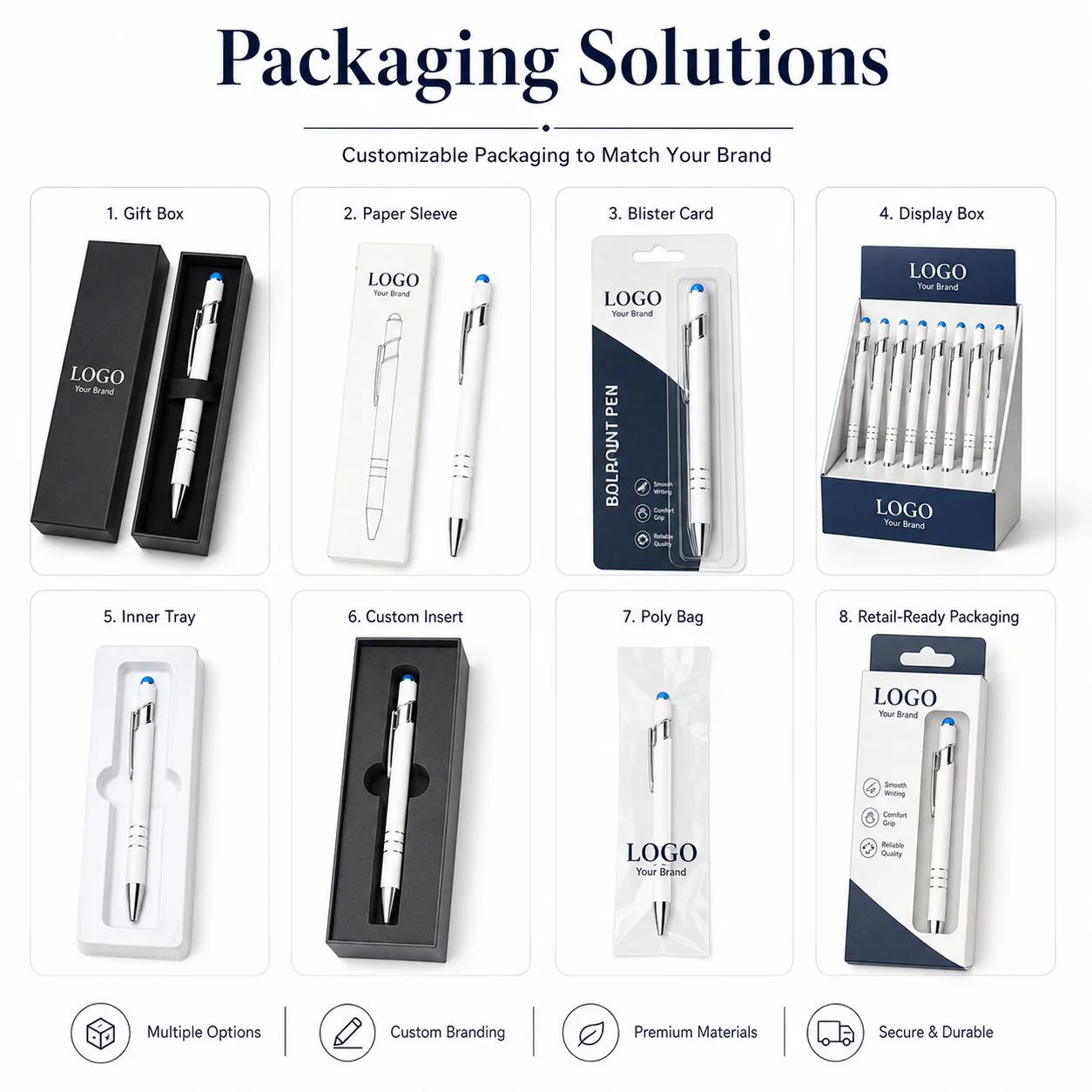 2-in-1 Aluminum Stylus Ballpoint Pen Custom Logo Metal Promotional Pen for Office Business Gift OEM