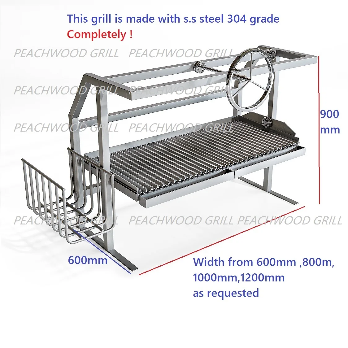 Argentine Grill Brasero/santa Maria Style Countertop Drop In Frame